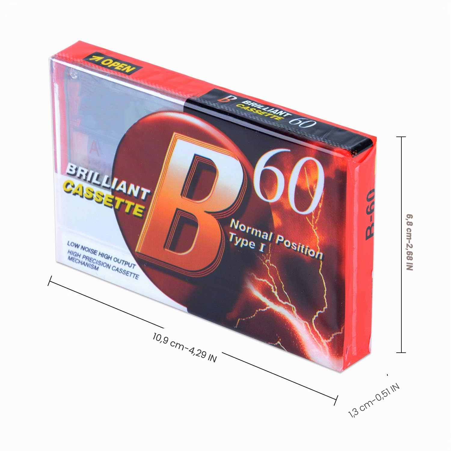 Lot de 10 cassettes audio vierges : lecteur CD et DVD professionnel, durée d'enregistrement de 60 minutes, faible bruit, surface de baladeur, biais normal, micro voix et radio