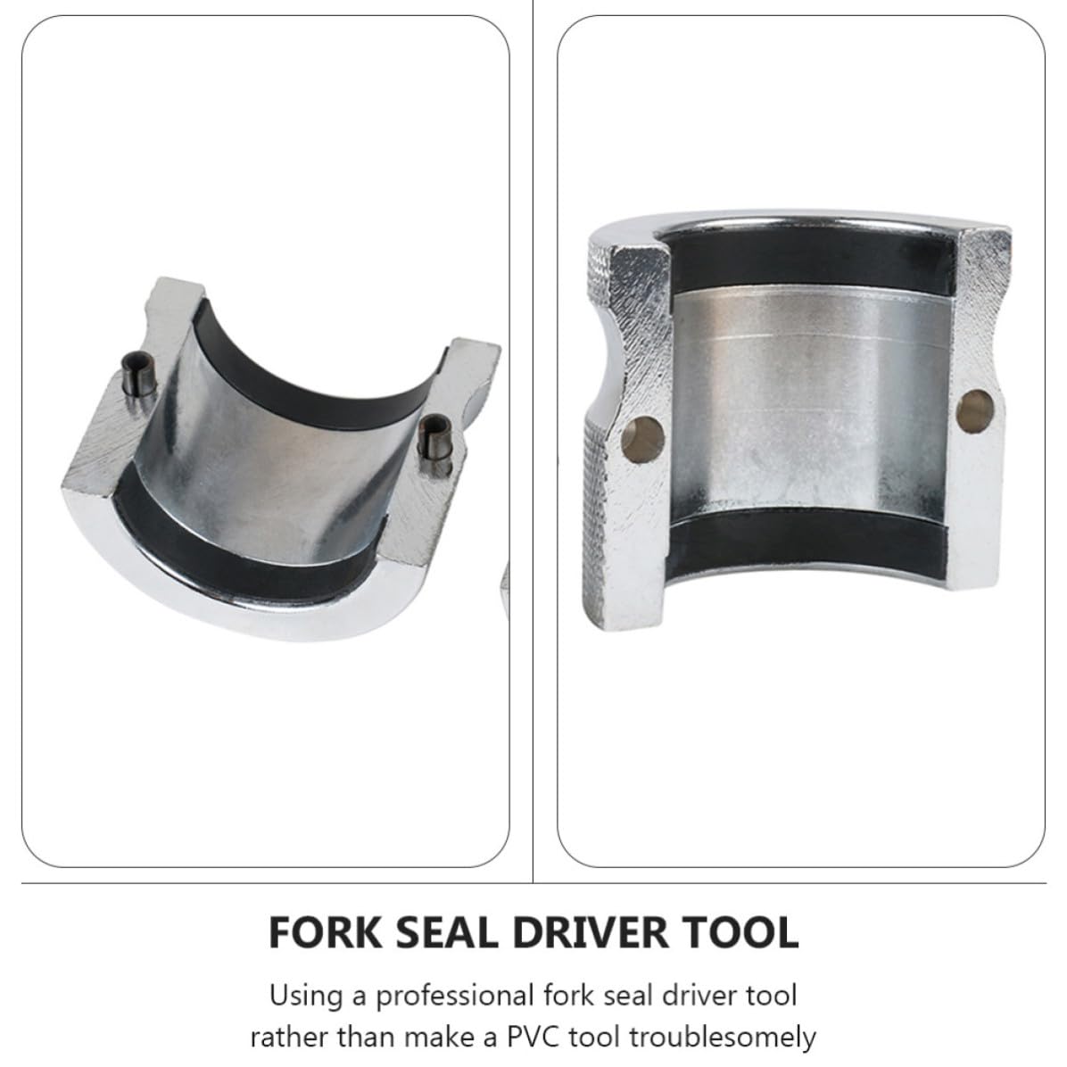 UPKOCH Herramienta de Instalación de Sellos de Horquilla Ajustable Herramienta para Instalar el Retén Horquilla 39mm a 50mm Acero al Carbono Plata