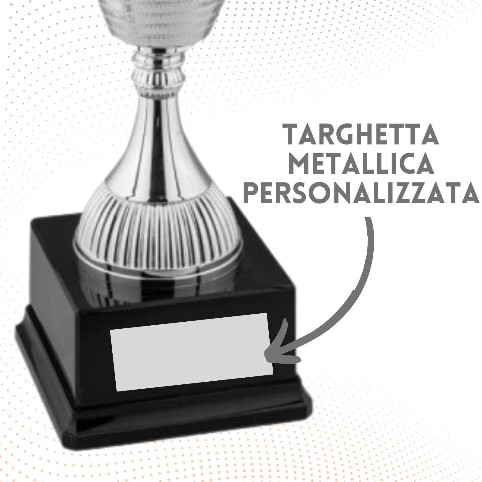Coppa Trofeo Personalizzabile con Manici Fregio Dorato in Metallo Calcio, Fantacalcio, Tennis, Padel, Basket Premiazioni Sportive ed Eventi con Targhetta Personalizzata cod 1.091