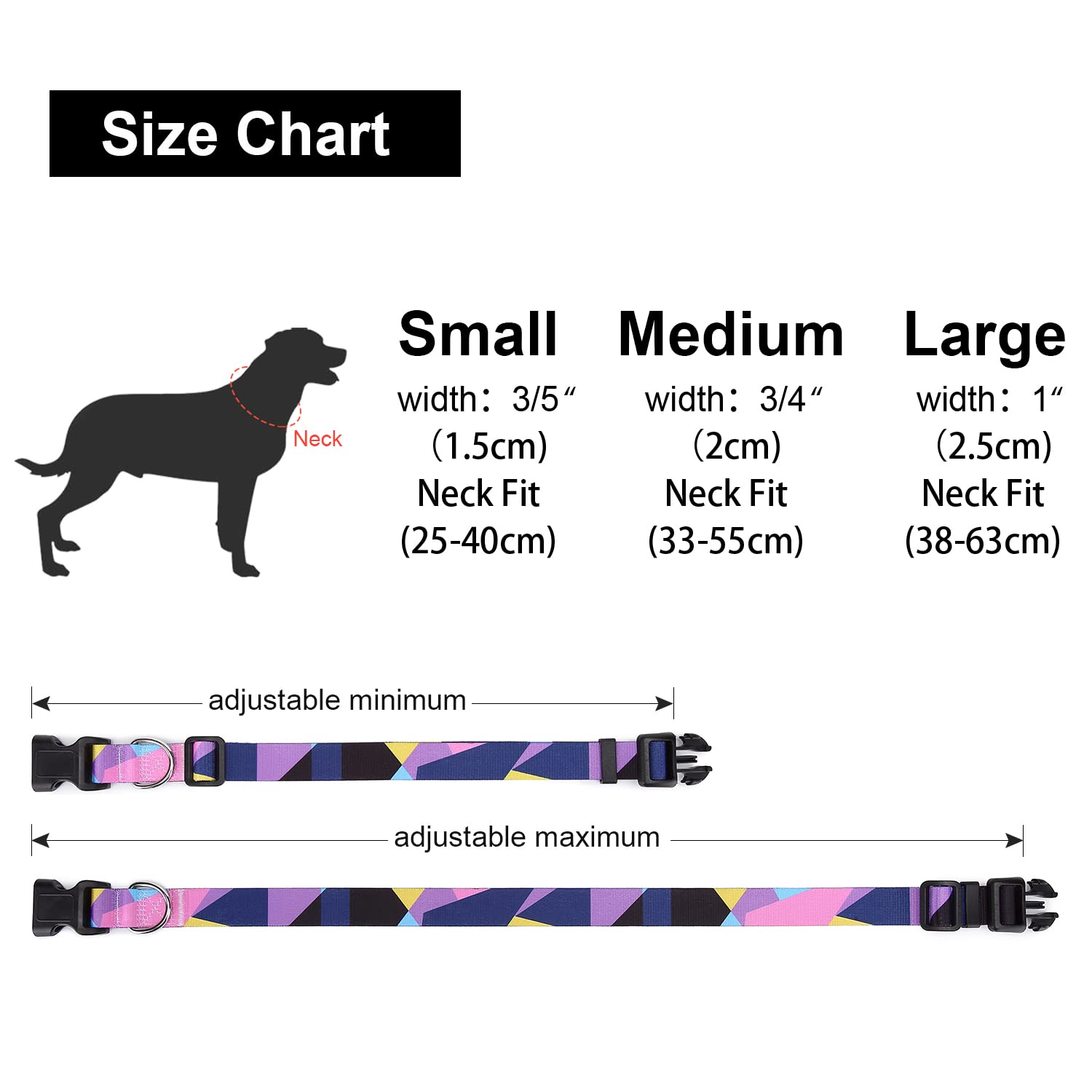 Adjustable Dog Collar with Patterns, Ultra Comfy Soft Nylon Breathable Pet Collar for Small Medium Large Dogs (L, Floral Orange) — view 36