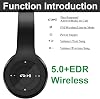 Audífonos híbridos mejorados con cancelación de ruido, diadema, modos transparentes, Bluetooth inalámbrico con micrófono, almohadillas suaves, graves profundos, audio HiFi, ajuste cómodo, larga duración para hogar, oficina, viajes, Negro 7