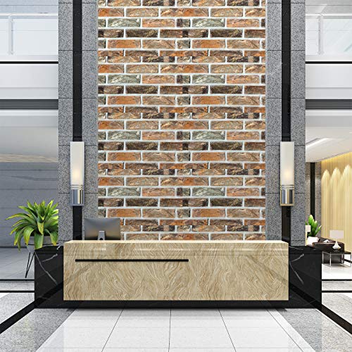 Image of DWELLSINDIA Bricks Self Adhesive Wallpaper Waterproof, Scratch Resistant, Laminated 41x244 CM