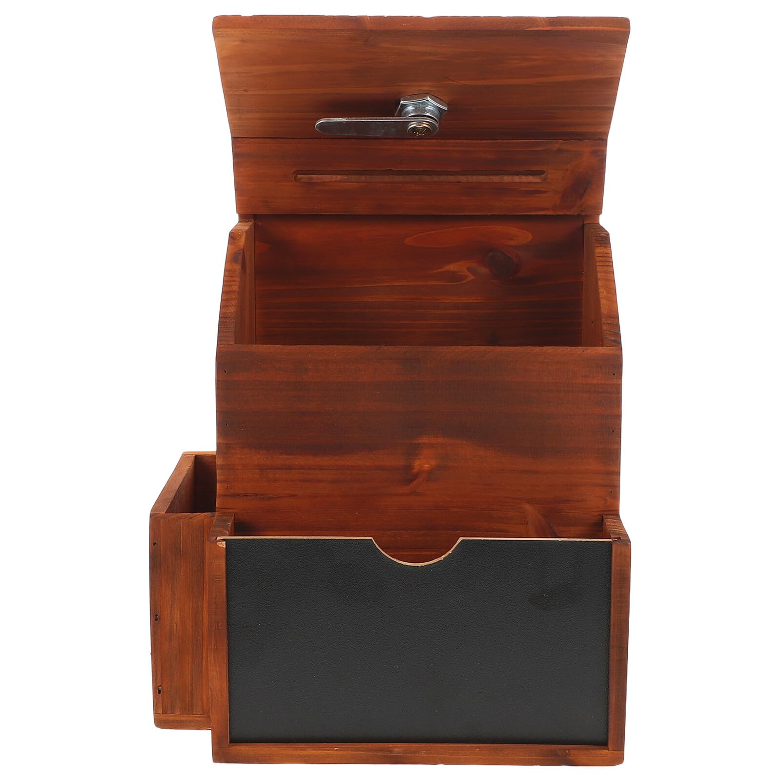 PRETYZOOM Caja de Sugerencias de Madera con Cerradura y Llave Caja Compacta Vintage para Votos Donaciones y Recogida de Opiniones para Oficina Iglesia y Recaudación de Fondos