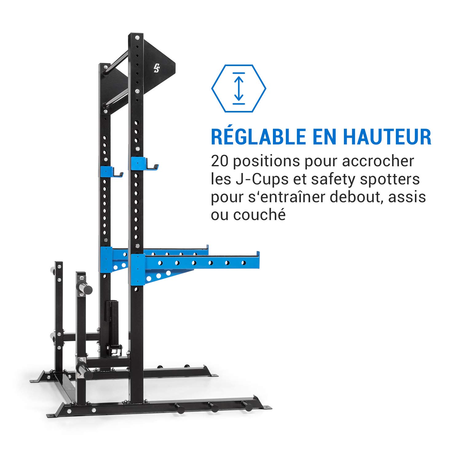 CAPITAL SPORTS Amazor - Tour de Musculation, Cage Traction, Station Traction, Safety Spotter