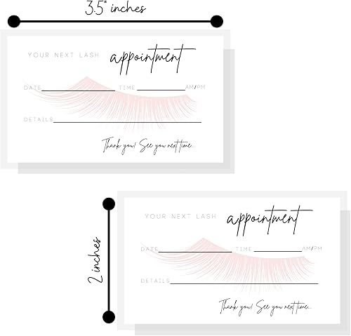 Miniatura 3 de Tarjetas recordatorias de citas para extensiones de pestañas, paquete de 50, tarjeta de tamaño empresarial de 3.5 x 2 pulgadas, suministros de