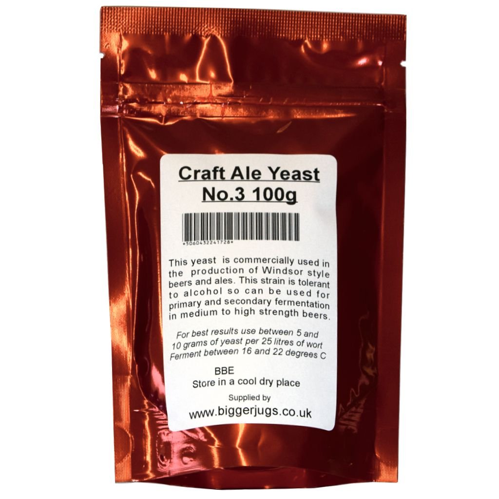 Bigger Jugs Red Packet Craft Ale Yeast - No. 3 - 100G Resealable Pouch (100G, )