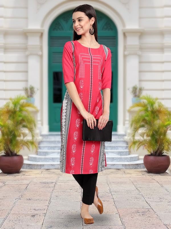 Tee Projekt Printed Crepe Kurti For Women Ll Modern Kurtis For The Trendy You (Pack Of 6)