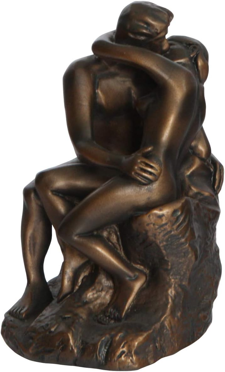 Rodin Masterpiece Kiss Statue | Bronze Color | 4.5 Inches
