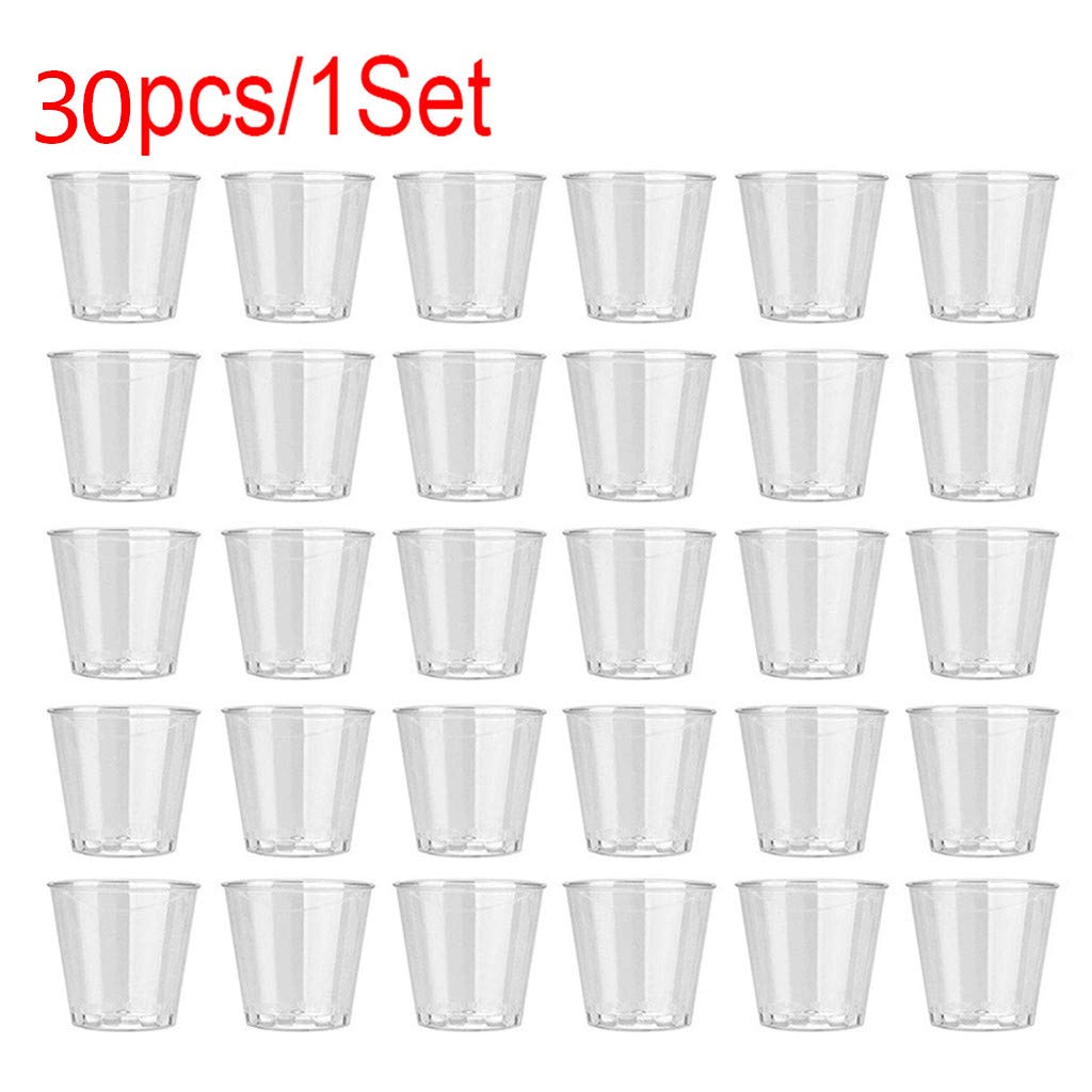 GpahrrDnij Birthday Glasses Clear Cups Tumblers Party Disposable Plastic Jelly Shot 30PCS Kitchen?Dining & Bar Winter Mugs (Clear, One Size)