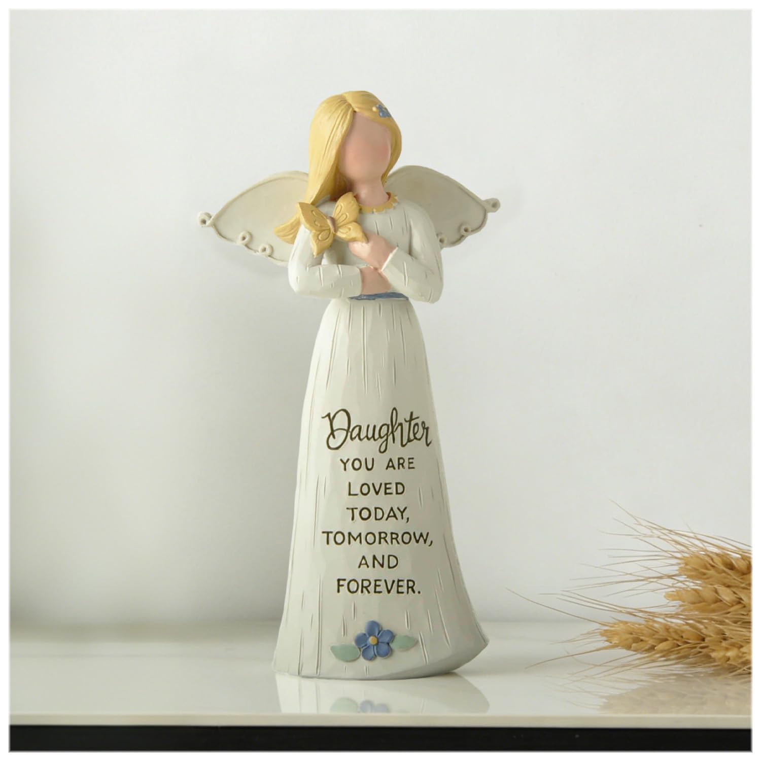 5.24'' Daughter Angel Figurine with Butterfly – Resin Angel Sculpture with Heartfelt Quote, Sentimental Gift for Daughter, Beautiful Angel Home Décor for Birthdays