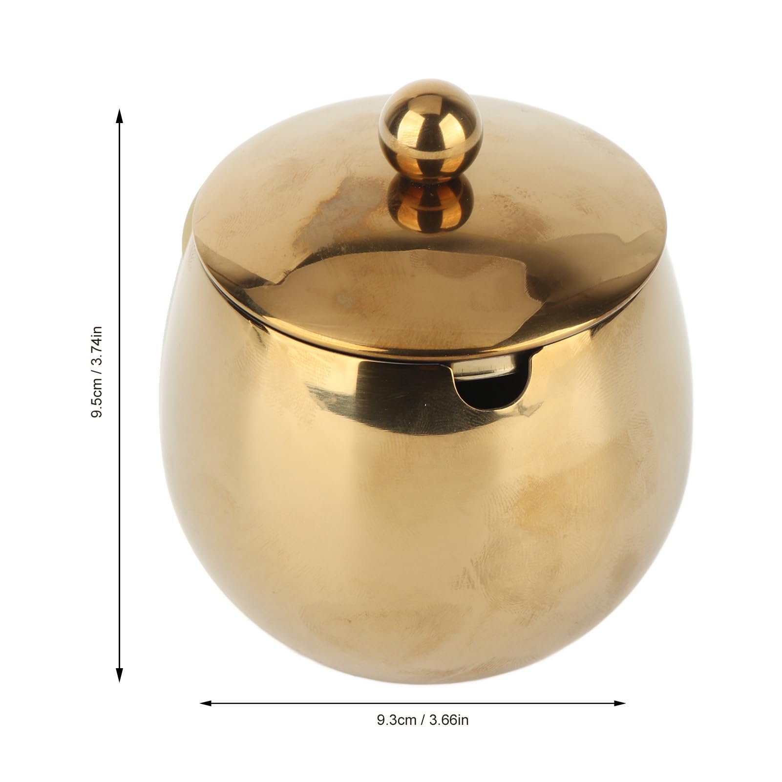 WOHPNLE Sugar Bowl, Large Stainless Steel Sugar Bowl Spice Jar with Lid Storage for Salt Candy Coffee for Coffee Bar Station Accessories Kitchen Storage (Gold)