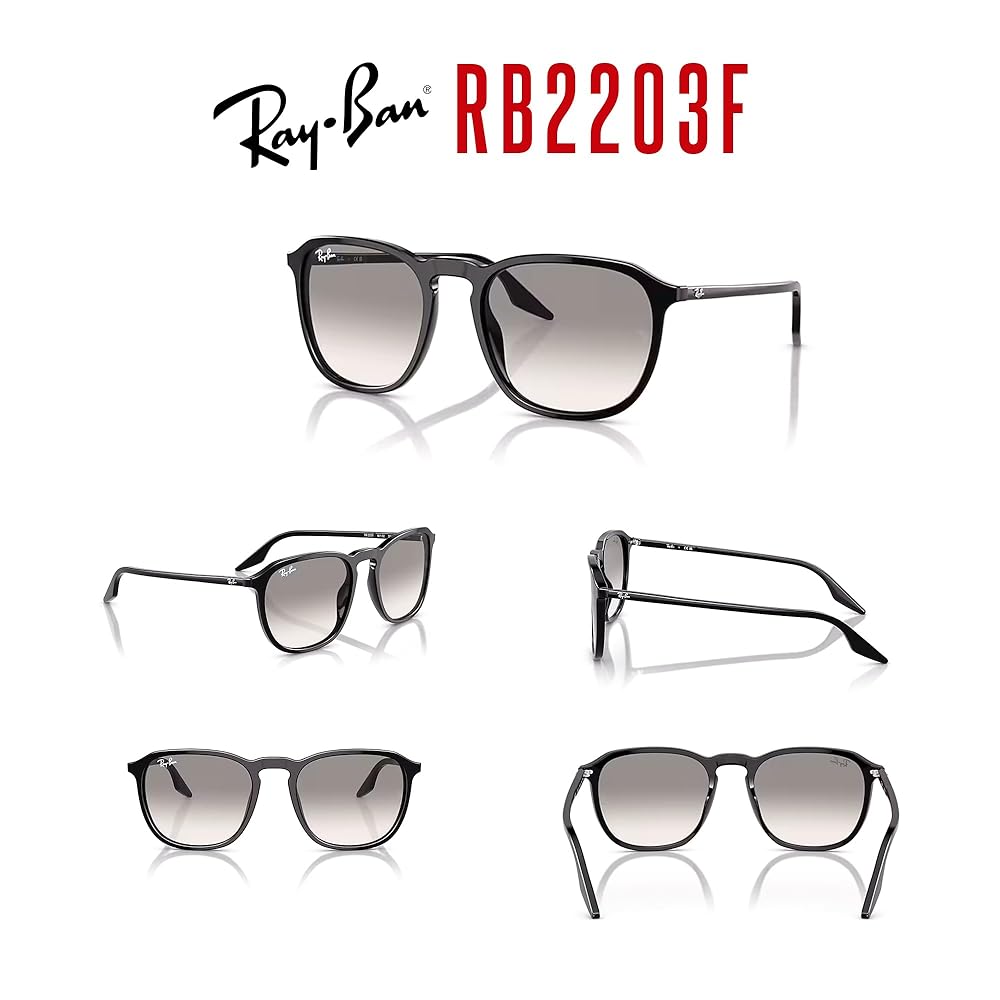 Amazon.com: Ray-Ban RB2203F 901/32 55MM Black/Crystal Lens