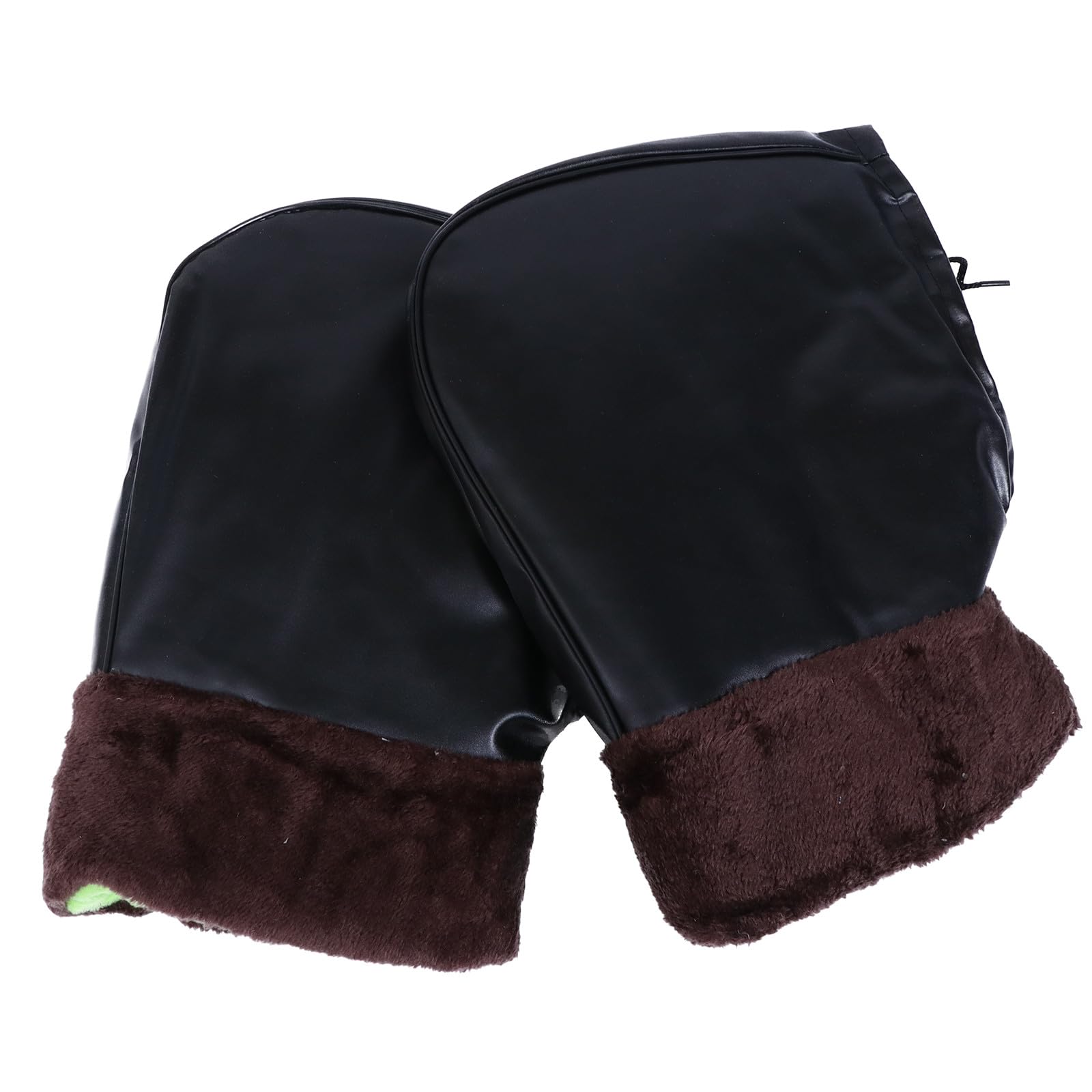 Electric Motorcycle Handlebar Gloves 1 Pair Windproof Winter Hands Protector Thick Pu Cotton Cover for Outdoor Riding Cold