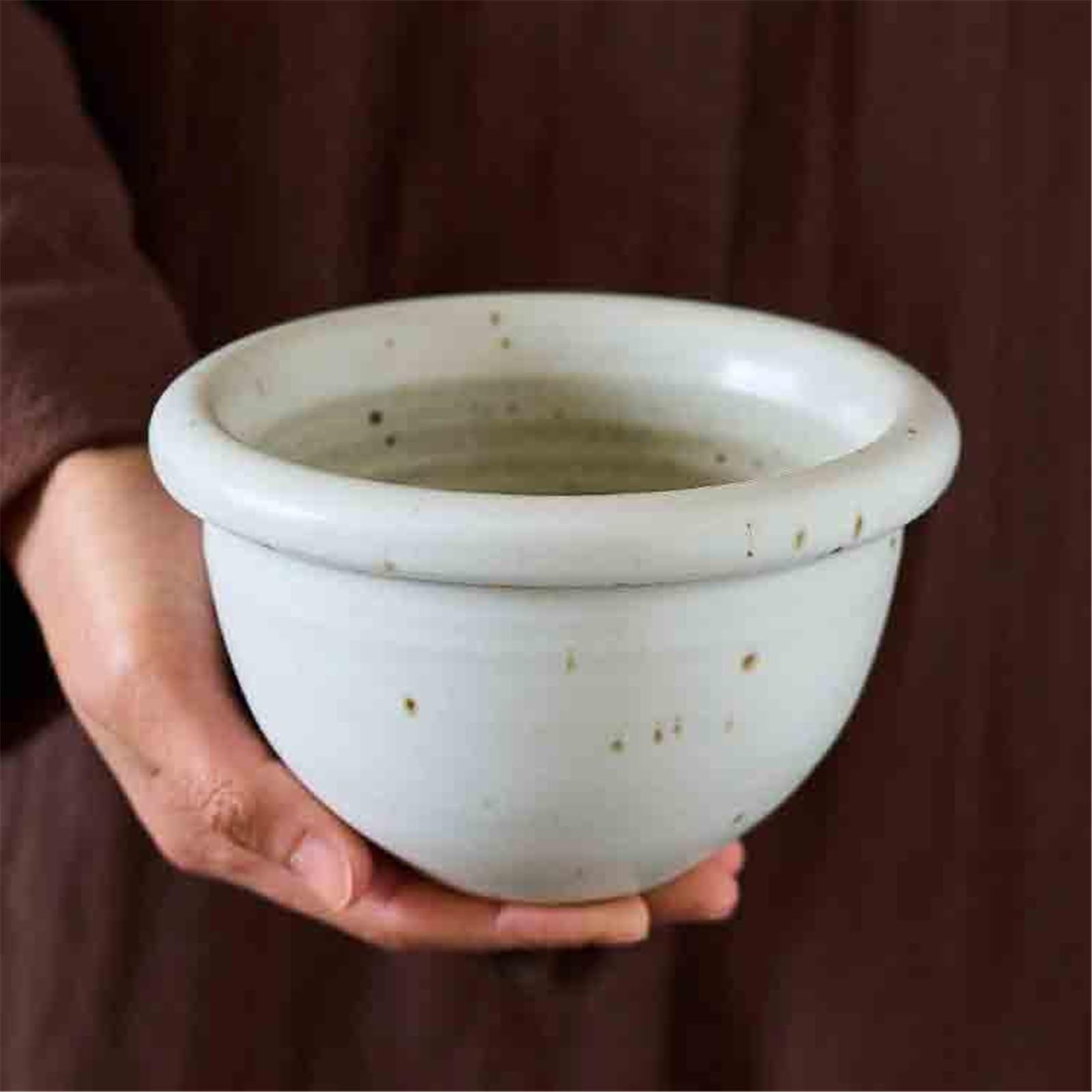 Mortaio e pestello da cucina in ceramica for spezie ed erbe aromatiche Salse(Bianco)