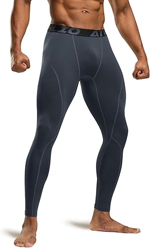 Vista 2 de ATHLIO Men's Thermal Compression Pants, Athletic Running Tights & Sports Leggings, Wintergear Base Layer Bottoms