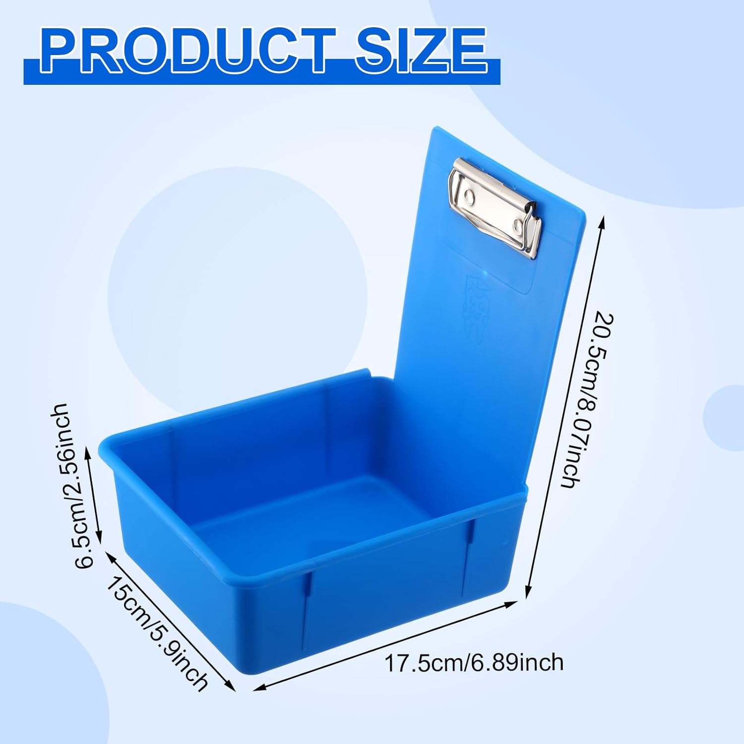 14 Pcs Large Size Dental Lab Working Pan Plastic Pans Dental Pan with Matching Clip/Flap/Pin Board for Holding Notes, Job Cards, Dark Blue