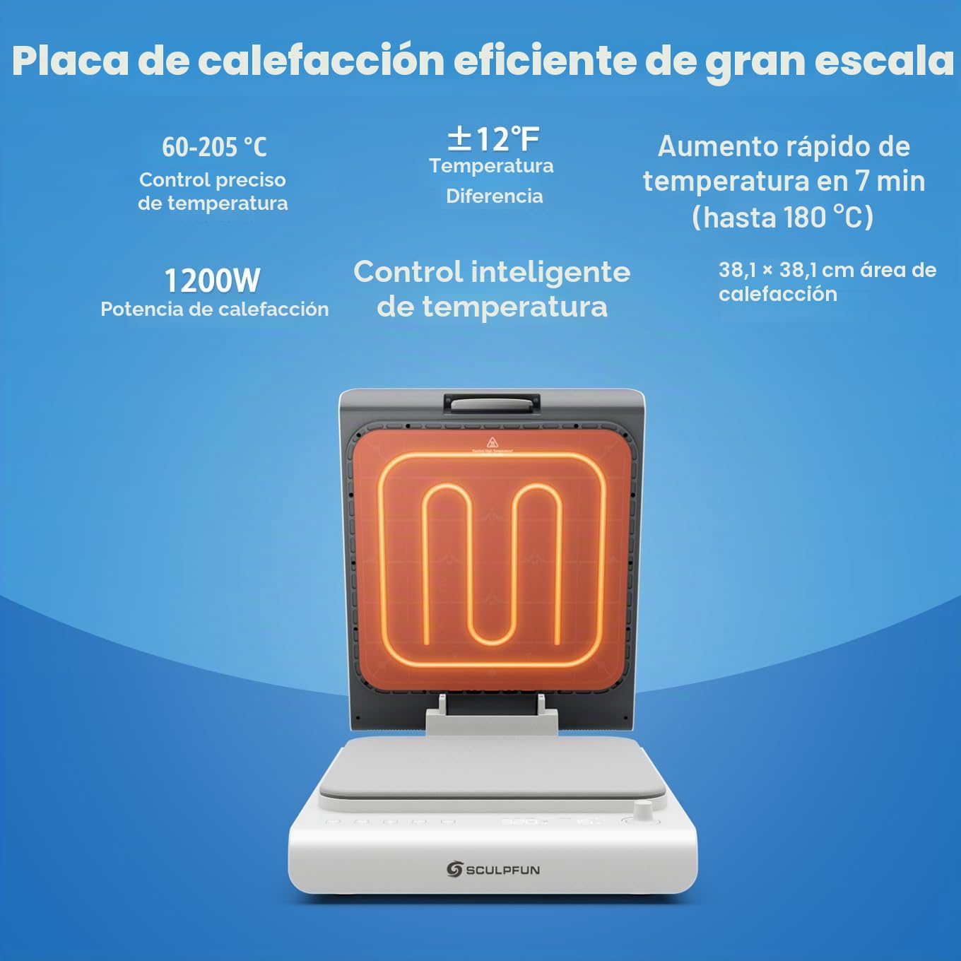 SCULPFUN H1 Prensa Termica Automática, Prensa de Calor con Pantalla LED Digital, Control De Temperatura, Presión Ajustable de 3 Niveles, 38x38cm Impresora DTF Textil, Camisetas DIY, Vinilo