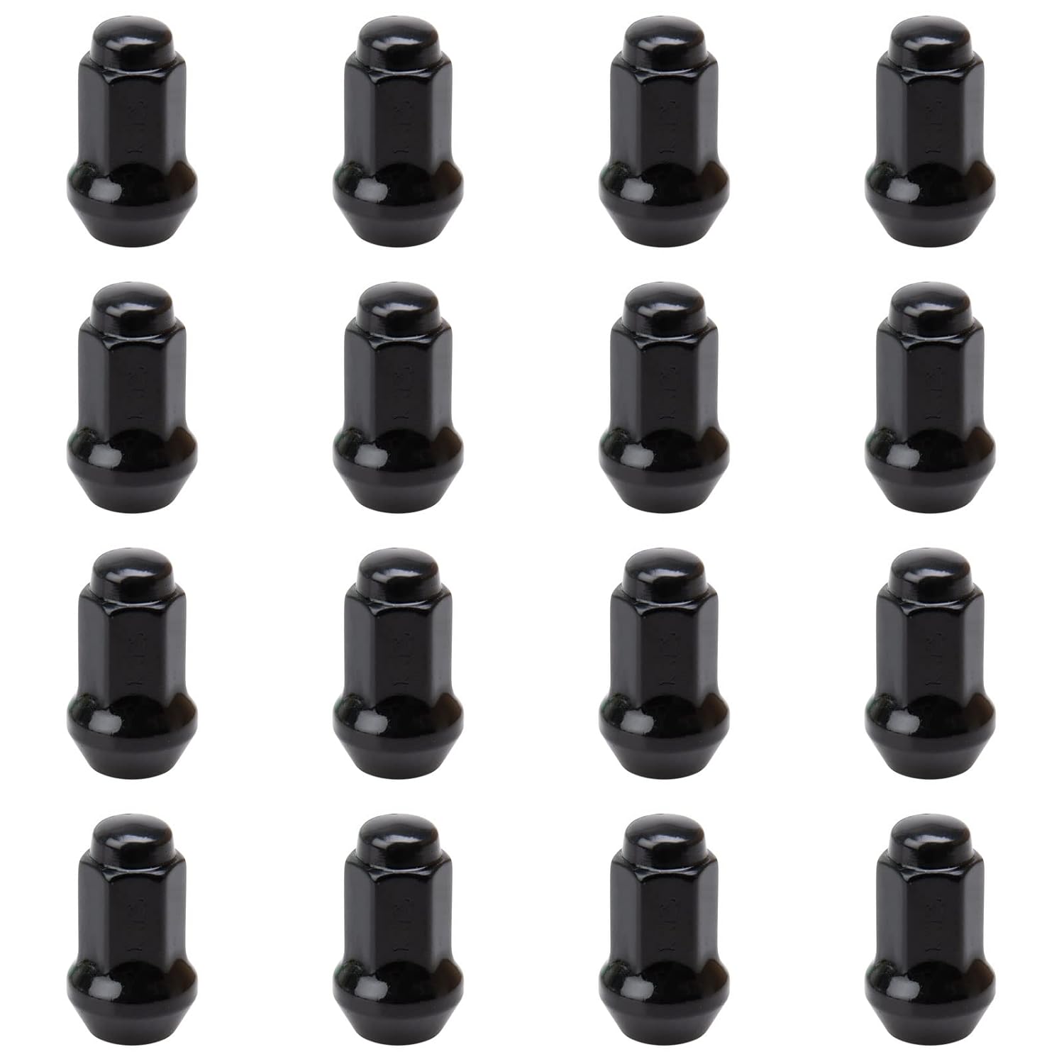 (16 Pack) Tusk Tapered Lug Nut 10mm x 1.25mm Thread Pitch w/14mm Head Black for Yamaha Grizzly 600 4x4 1998-2001
