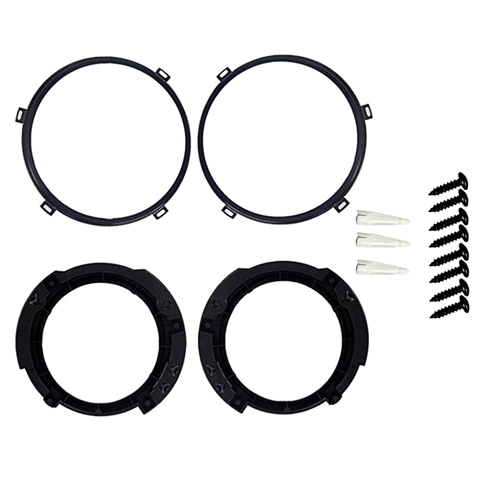 ETL INDUSTRIES7 Inch Headlight Mounting Bracket Assembly Set with Round Headlight Metal Ring for 2007-2017 Jeep Wrangler JK