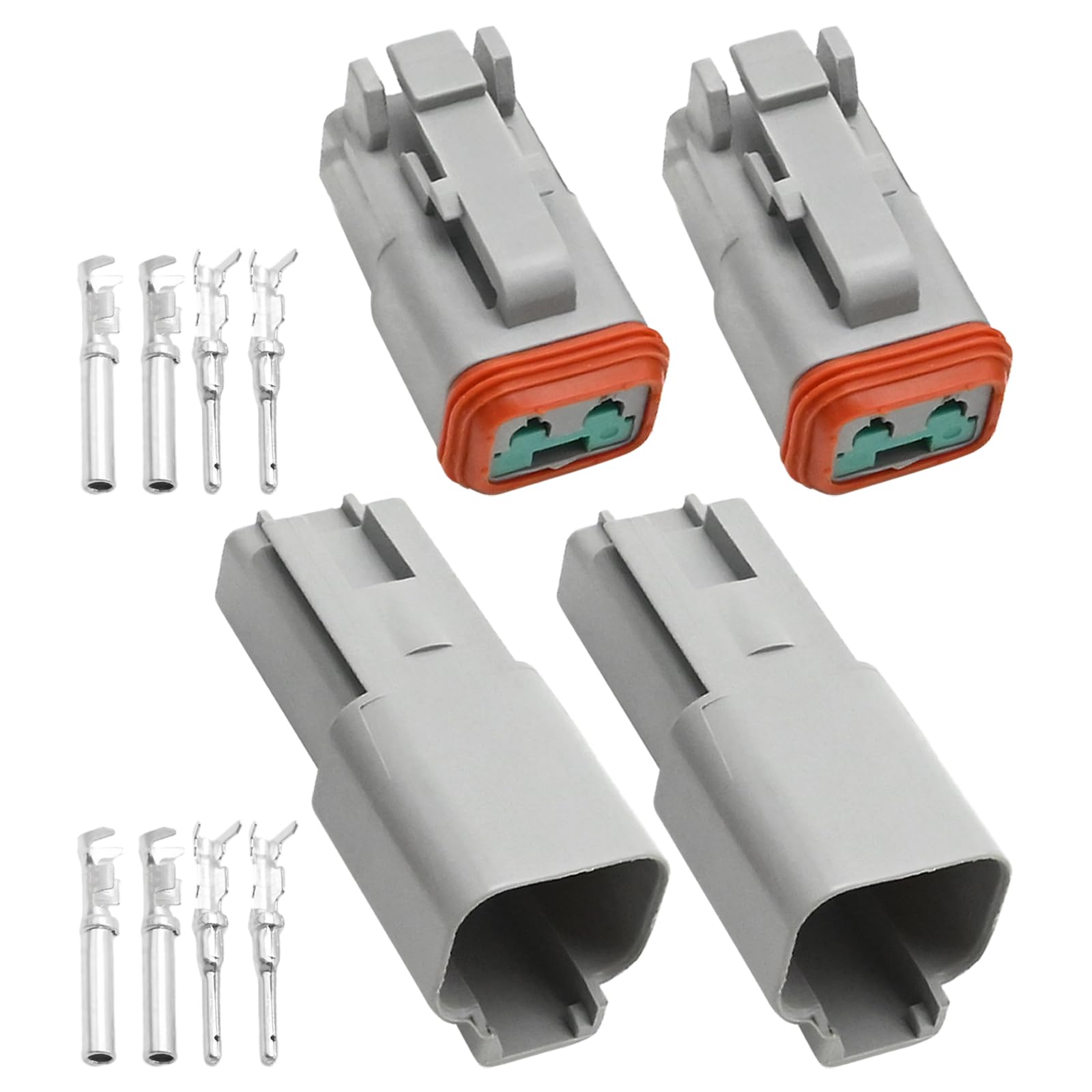 Hoypeyfiy 2Pcs 2 Pin Multi Plug Waterproof Connector Kit, Gray Waterproof Electrical Wire Connector Plug