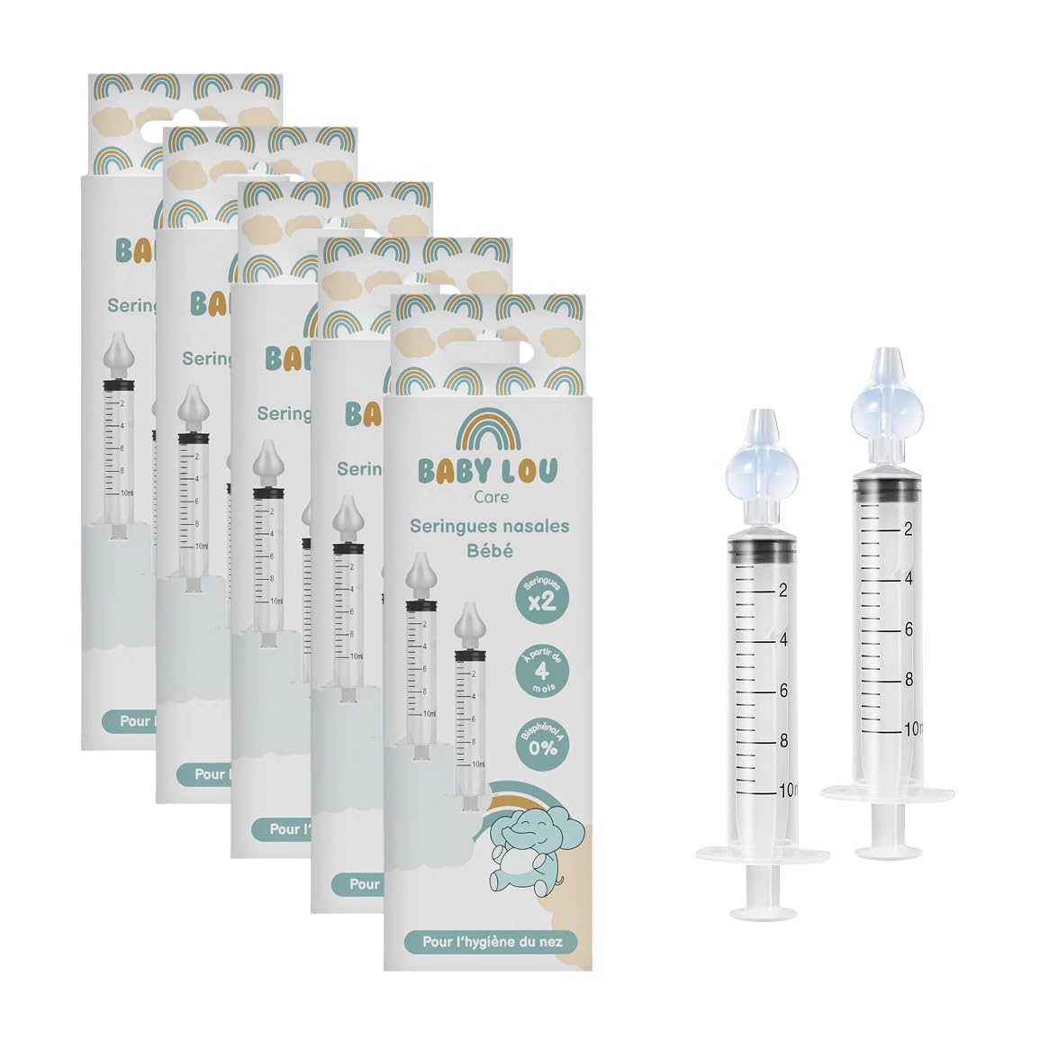 Nasenspritzen für Babys | 10er-Pack Spritzen | Nasenreinigung & Nasenspülung | Wiederverwendbar & BPA-frei | Ab 4 Monaten