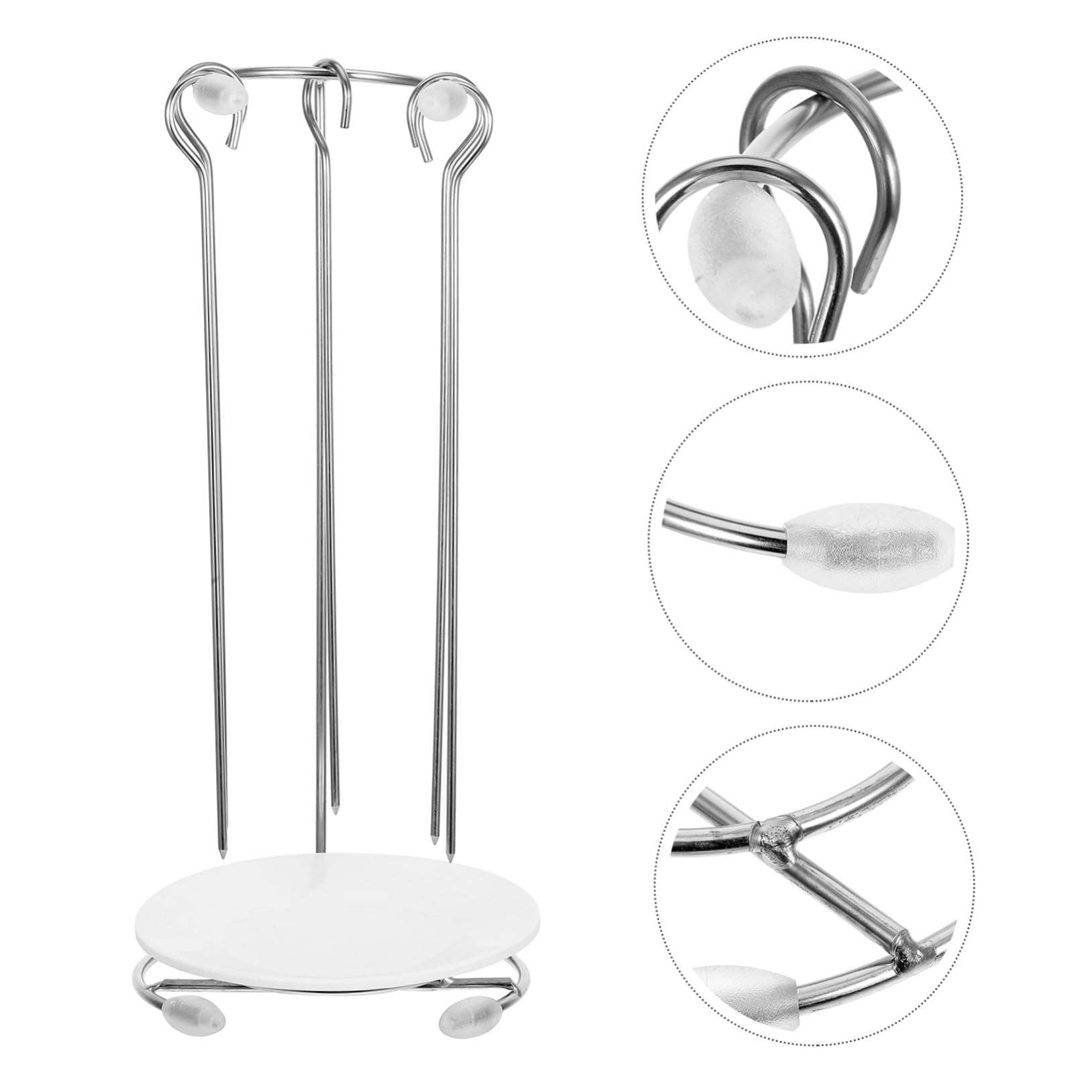 Alasum Rack Appendiabiti Accessorio Barbecue Portatile per Barbecue in Acciaio Inossidabile 2 Pezzi, Pratico e Smontabile per Uso All'aperto