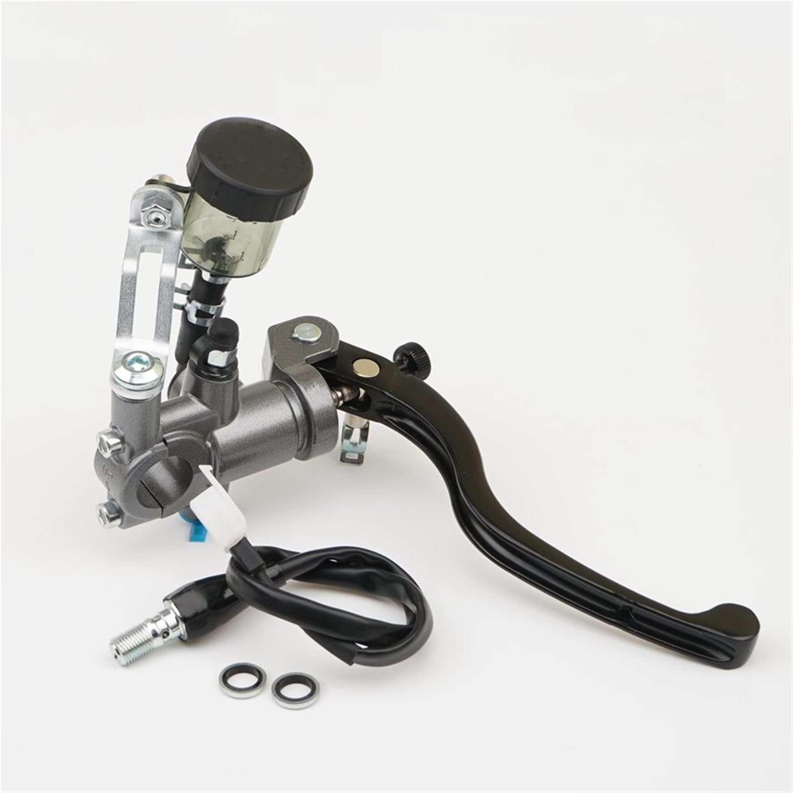 IUKMR Motorcycle Clutch Brake Lever Motorcycle Brake Master Cylinder Lever Hydraulic Clutch 17.5mm Piston 22mm Universal(Right Gray)