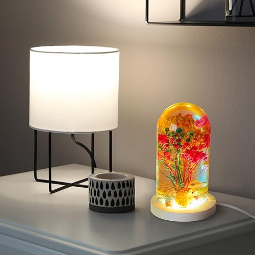 Miniatura 7 de 3 piezas de luz cilíndrica esférica grande de resina de silicona molde de soporte para lámpara de preservación de flores con luz USB para bricolaje