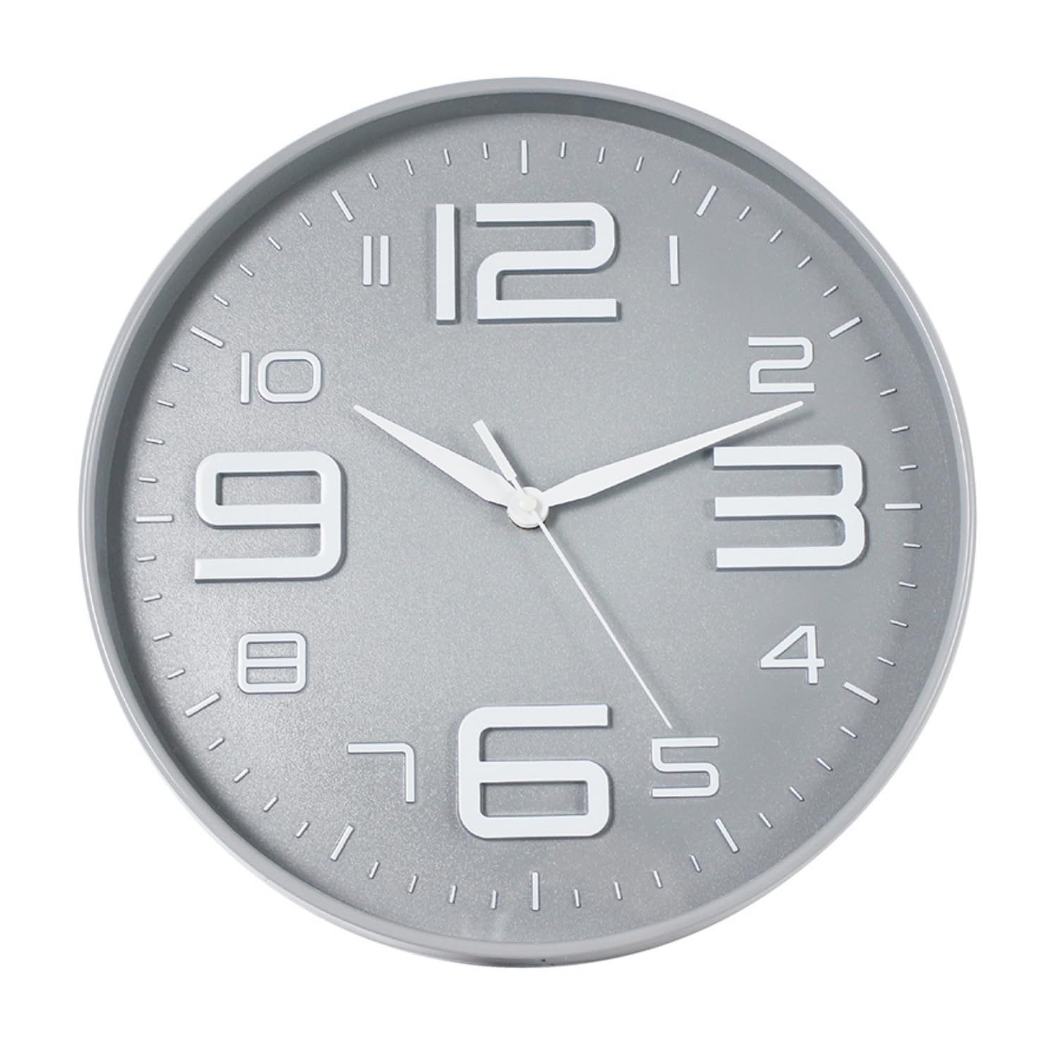 Conthey Relogio de Parede 29 cm Cinza com Numeros Brancos Quartz Silencioso Design