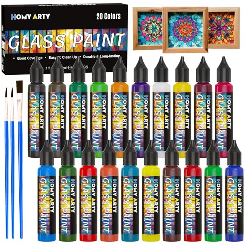 HOMY ARTY 20 Colors Glass Paint