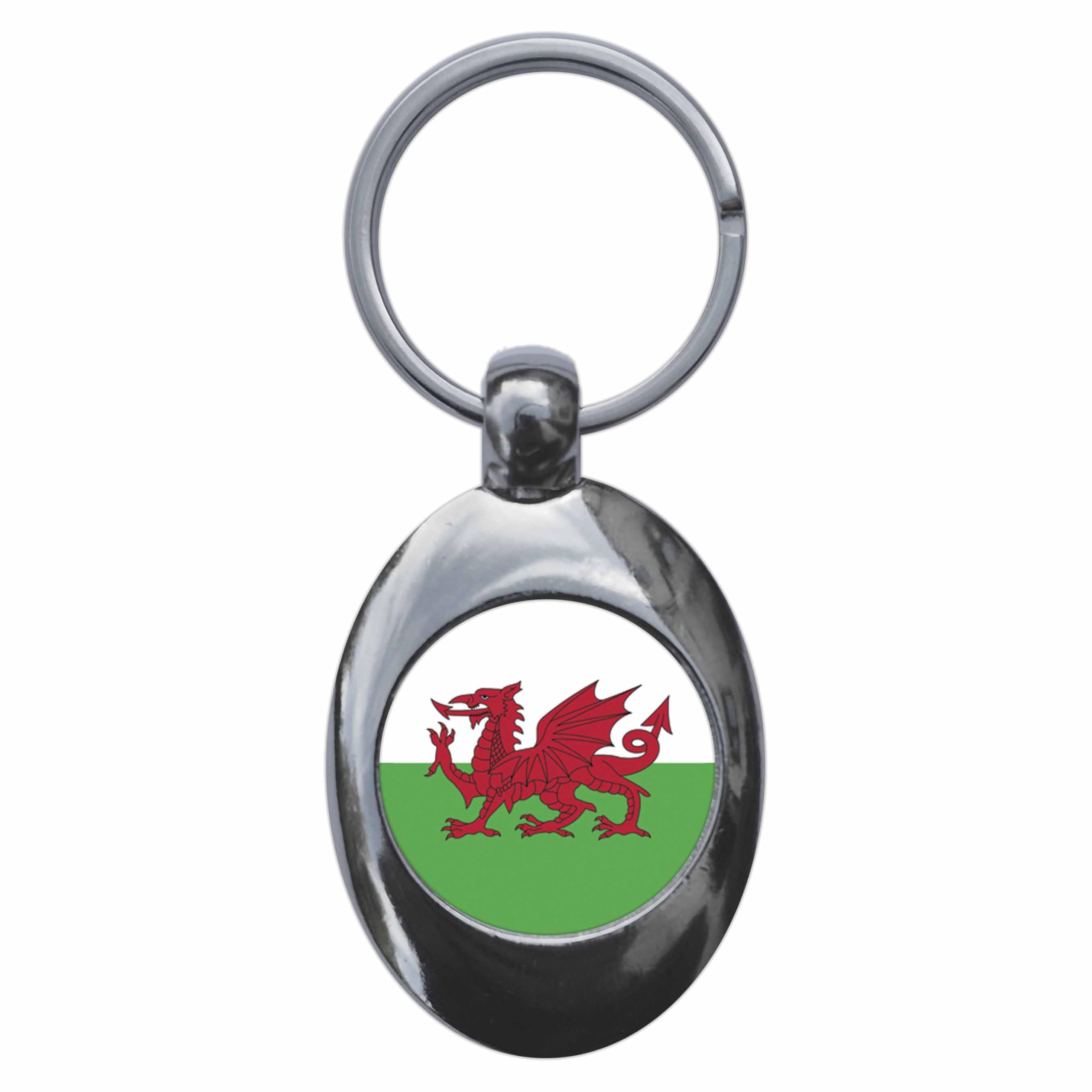 Ozorath WALES WELSH NATIONAL FLAG TROLLEY COIN KEYRING KEYCHAIN KEY RING CHAIN