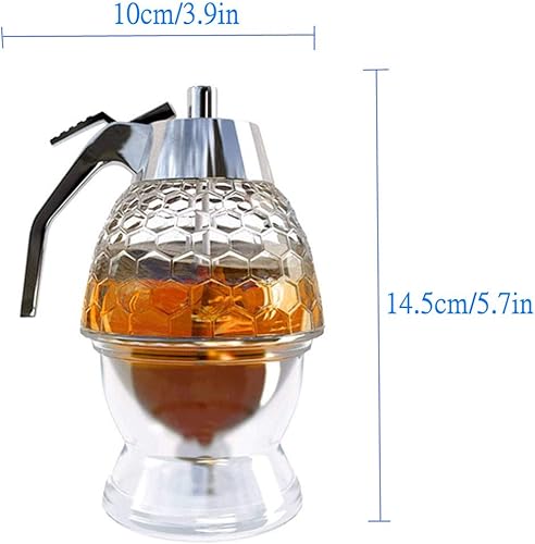Miniatura 4 de El dispensador de miel no gotea, con un dispensador de jarabe, un frasco de miel en forma de peine de miel, una botella exprimible dispensador de