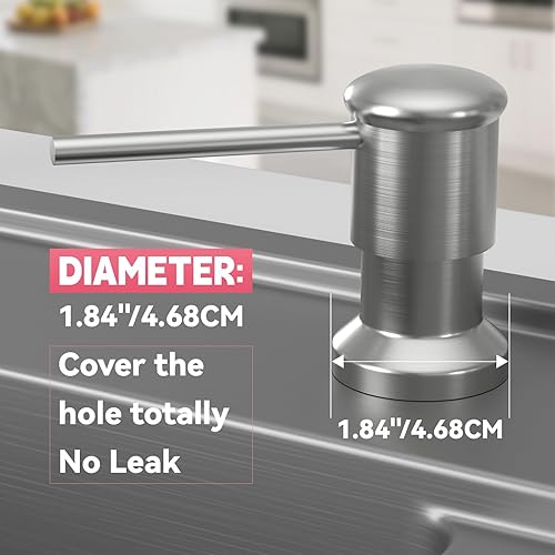 Miniatura 2 de Dispensador de jabón para fregadero, dispensador de jabón para fregadero de cocina con tubo de extensión de 47 pulgadas, base de cabezal de bomba