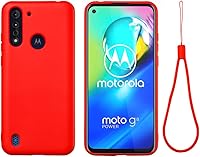 Vista 8 de Funda para Motorola Moto G8 Power, funda protectora de silicona líquida para Motorola Moto G8 Power con cordón de silicona, funda delgada y suave a