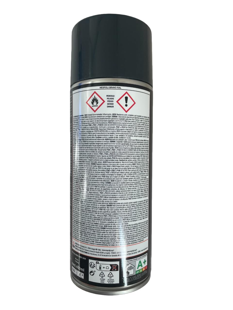 NESPOLI Aérosol Peinture Gris Foncé RAL 7016 400 ml Gris Anthracite