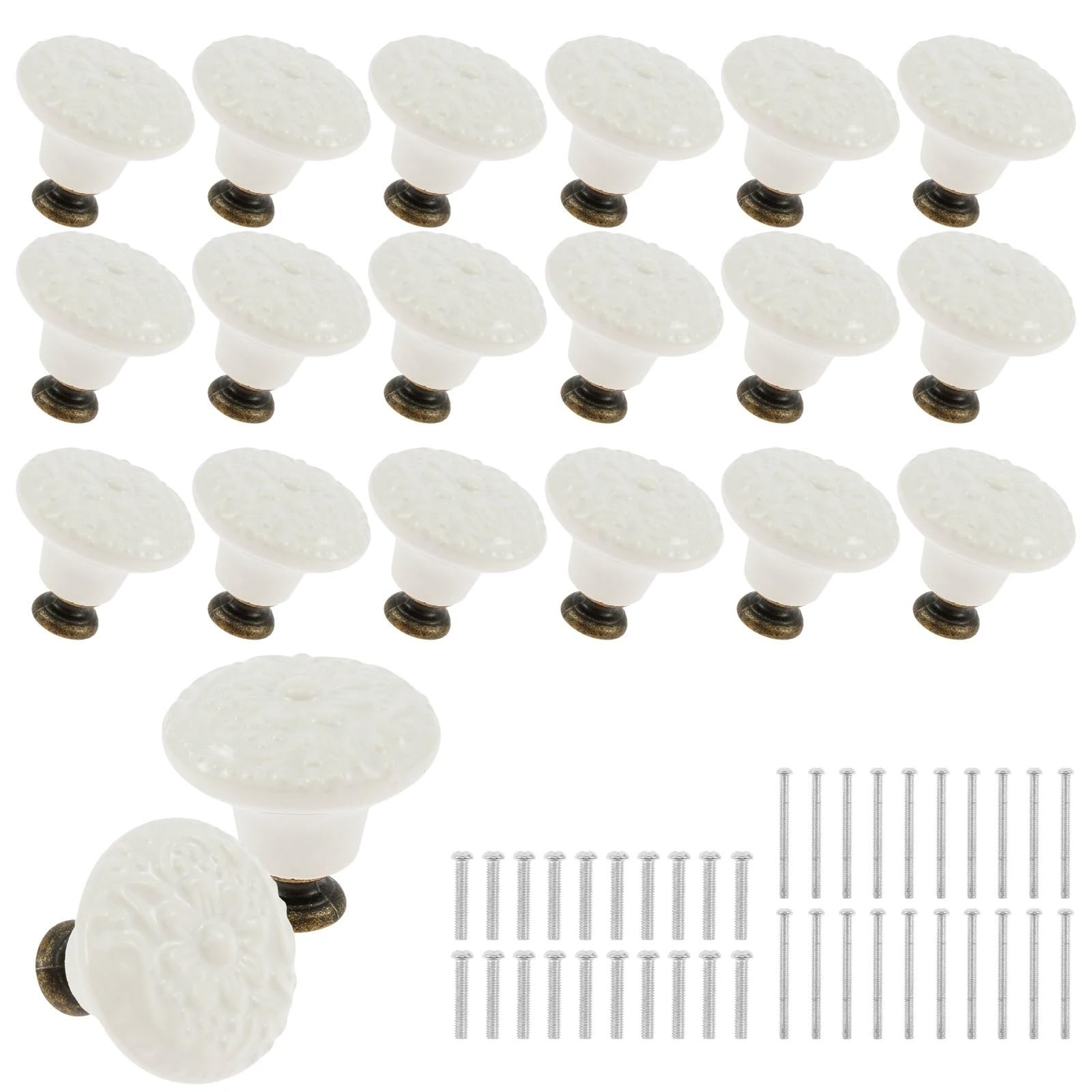 Retro Ceramic Drawer Knobs 10-50 Pcs with Screws for Cabinet Cupboard
