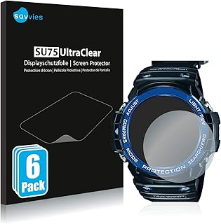 Savvies Screen Protector compatible with Casio G-Shock GN-1000B Protection Film Clear 6-Pack