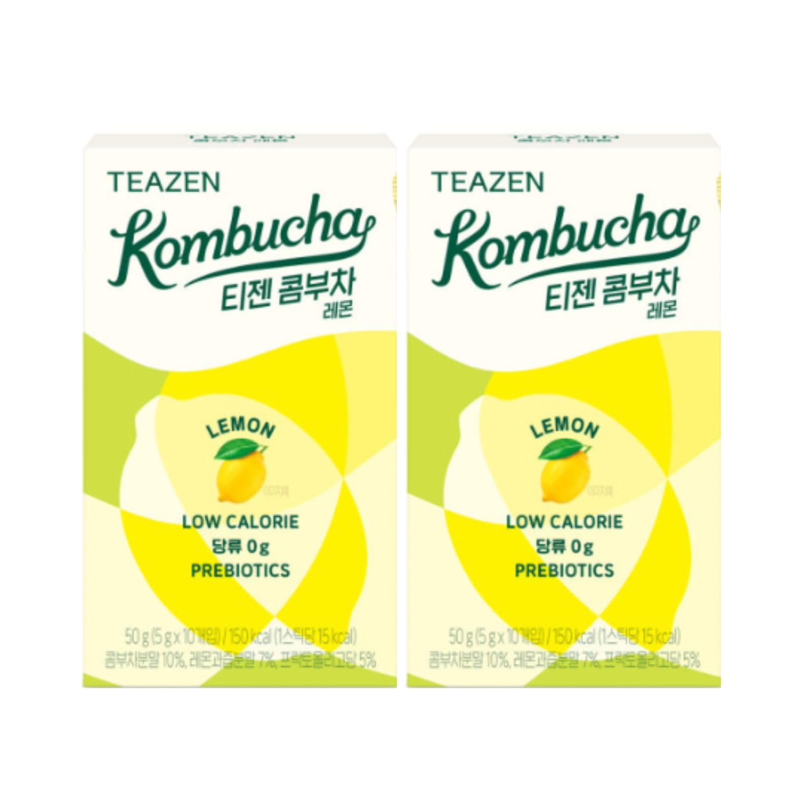Kombucha Lemon Drink Powder – 10 Sticks x 2 Boxes (20 Sticks Total) | 0g of Sugar, 15 kcal per Stick | Made in Korea