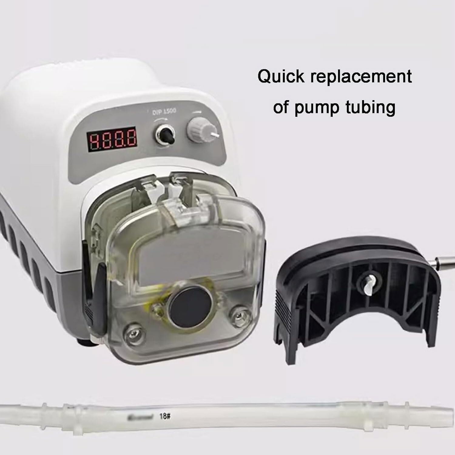 Schlauchpumpe 1500ml/min, 400rpm Laborflüssigkeitsdosierpumpe mit Vorwärts-/Rückwärtsschalter, LED-Anzeige für genaue Flüssigkeitsübertragung