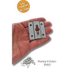 Metal  er eve Ask  Aparat , 42x45mm Boyutunda, 1.5mm Kal nl k, Beyaz Renk, Tablo ve Ayna Montaj   in, Vidalar Dahil, 20