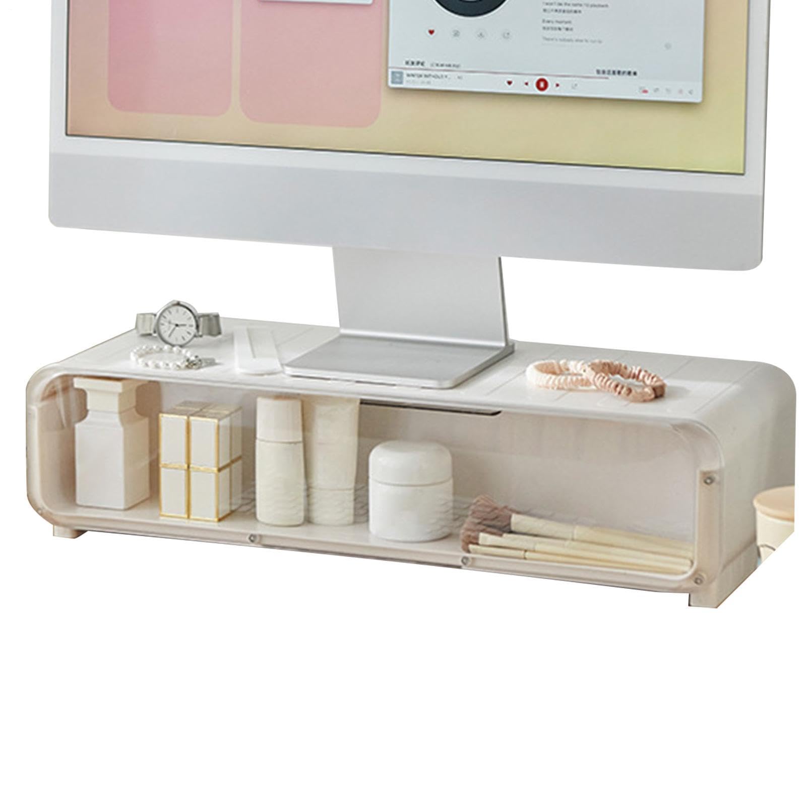 Alzaschermo per Scrivania Bianco Ergonomico Antiscivolo con Sottofondo per | Accessorio per Ufficio Alzaschermo Per Scuola, Postazione Di Lavoro, PC, Stampante E Computer Portatile