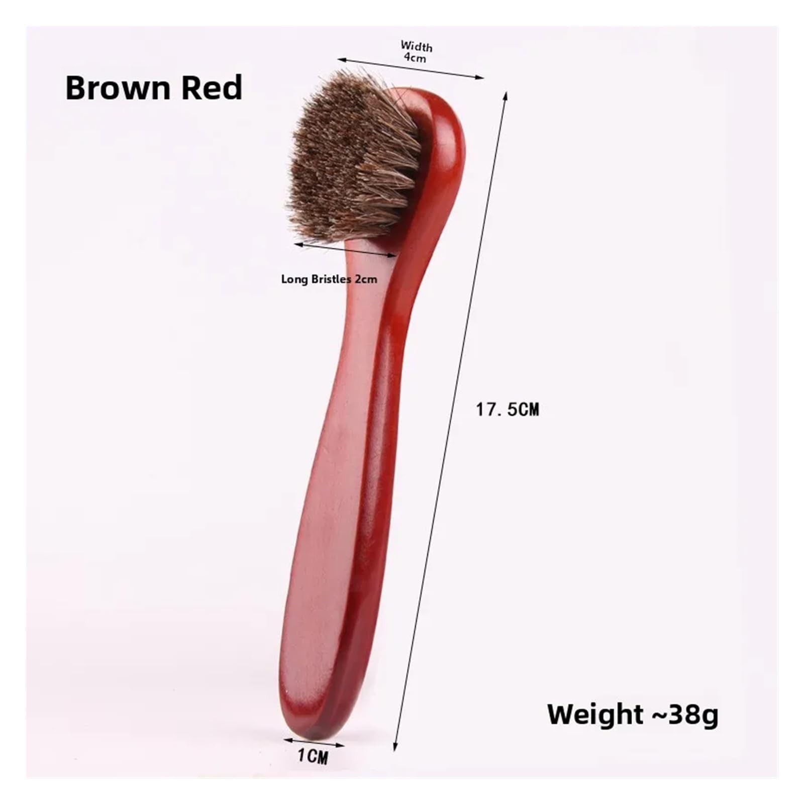 Cepillo de Crin de Caballo Cepillo de Pelo Caballo Combinación Limpieza Zapatos Cuero Horse Hair Brush 15CM+1 Long Handle Small Round Brush