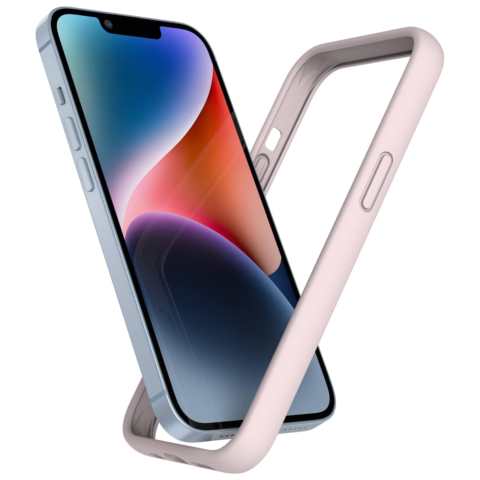 K TOMOTO Compatible iPhone 14 Plus Bumper Case (6.7 Inch), Liquid Silicone Bumper Case [Shock-Absorb] [Raised Edge Protection] [Drop Protection] [Silky and Soft Touch] Frame Bumper Case, Chalk Pink