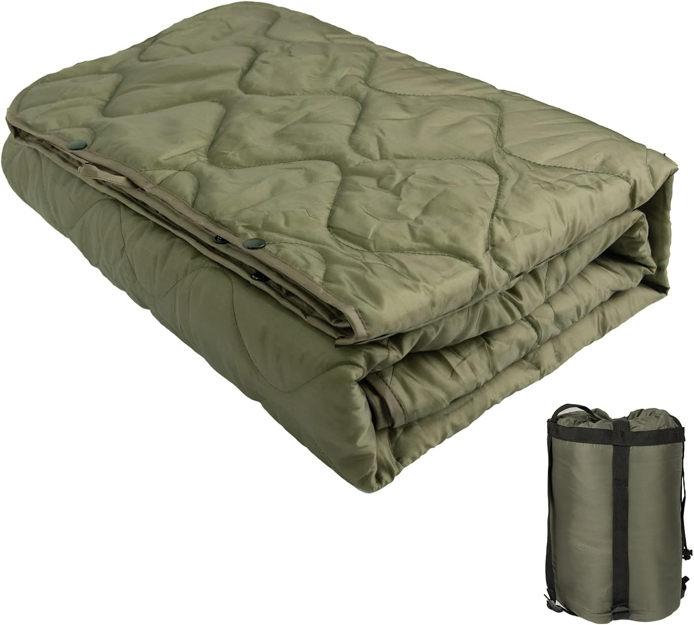 Poncho Liner Military Insulation Blanket Camo with Compression Carry Bag for Outdoors Hiking Jungle Hunting Gear