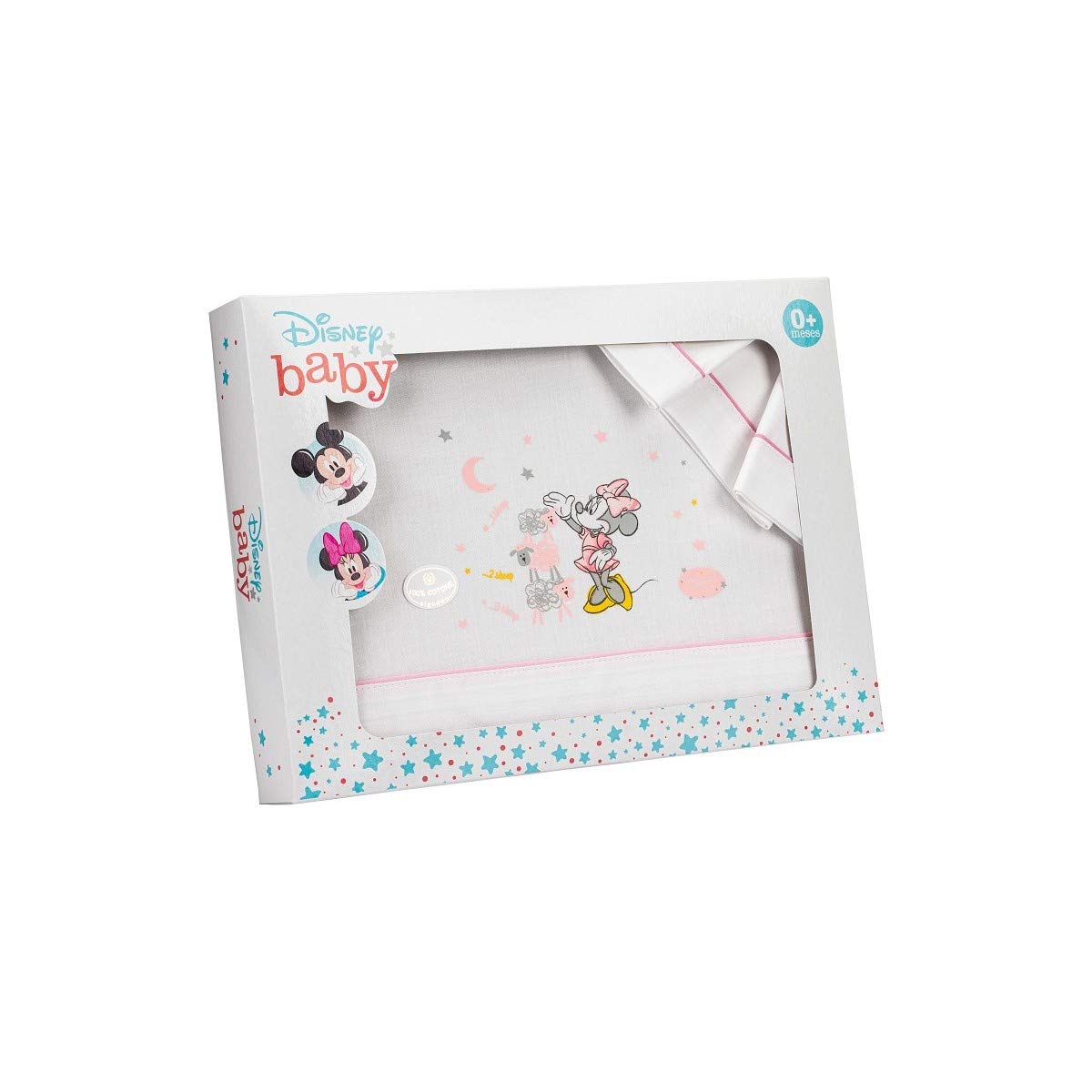 Interbaby MN006-12 Set Lenzuola Per Culla Disney Minnie Bianco E Rosa - 180 g