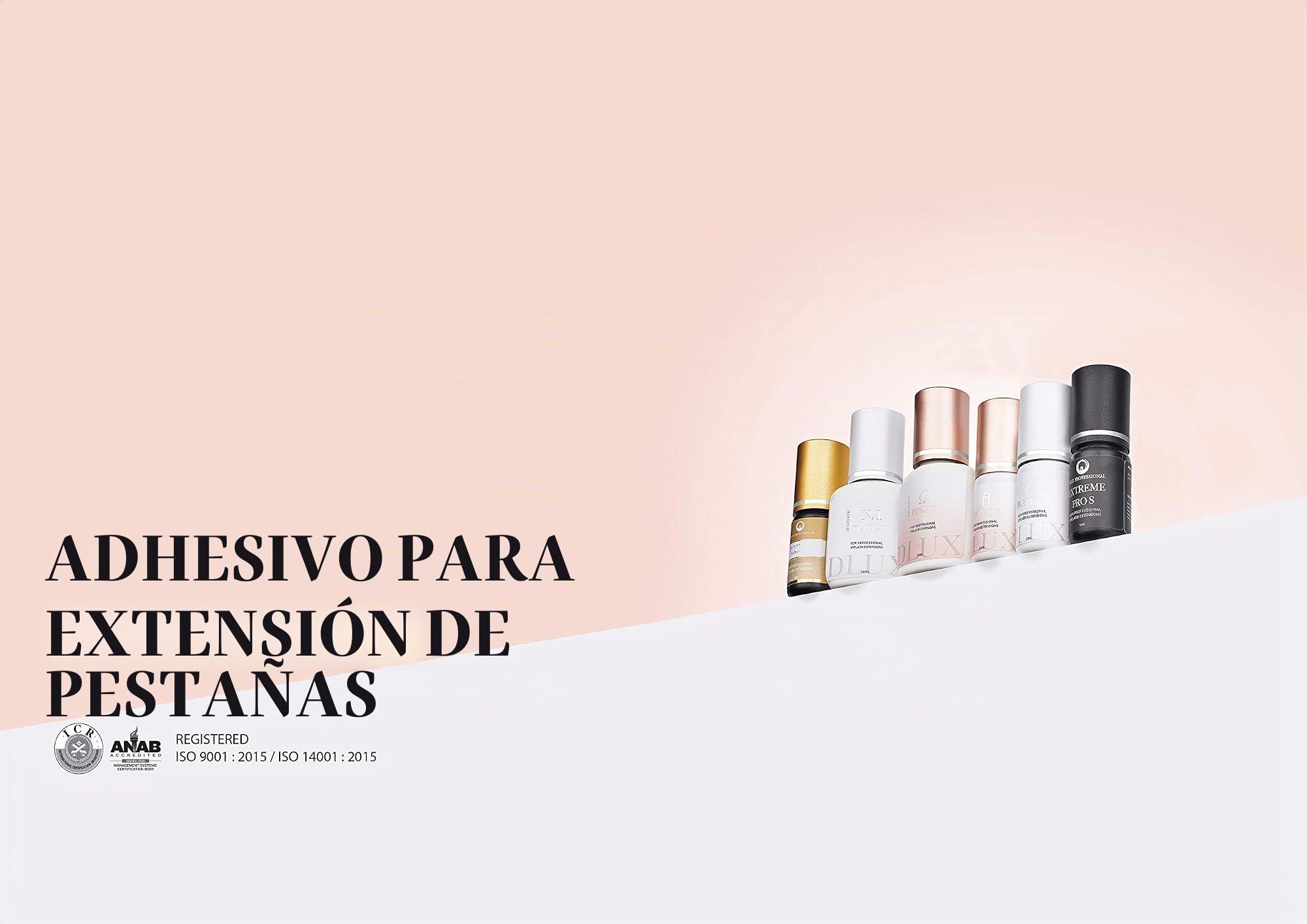 Pegamento para extensiones de pestañas Dlux Professional Purity Alpha, 5 ml negro, secado muy rápido (0.5-1 seg), muy larga vida (8 semanas)
