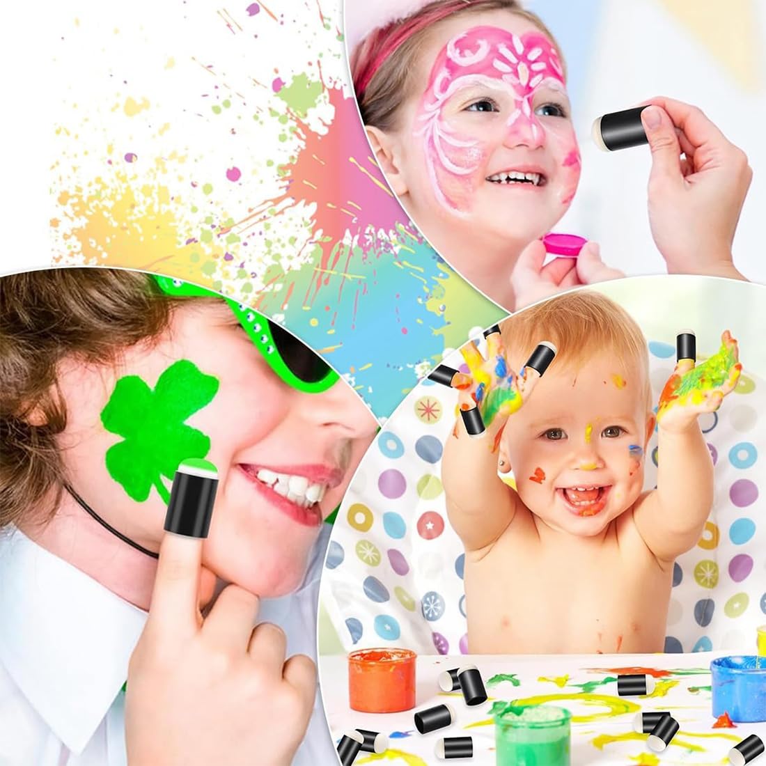 16 Pezzi Stencil per Tatuaggi, Stencil di Pittura del Viso, Tattoo Stencil Temporanei, Modello Riutilizzabile per Il Trucco per Bambini e Adulti, Halloween, Party, Body Art Pittura