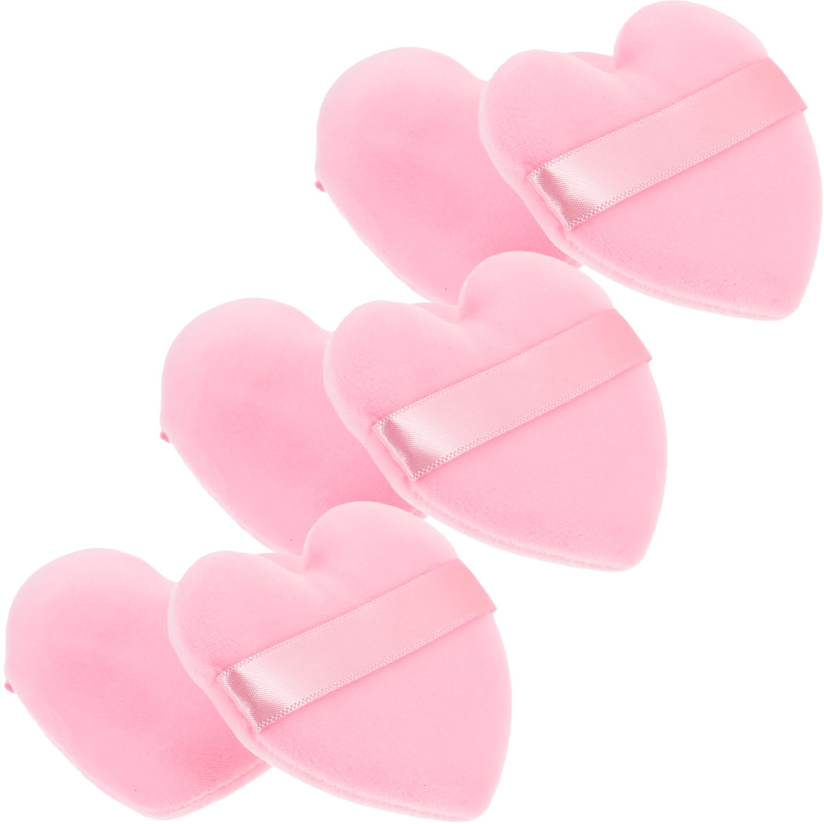LIFKOME 6Pcs Heart Shape Powder Fluffy Beauty for Loose Powder Comfortable Safe for Skin for Foundation and Concealer Application