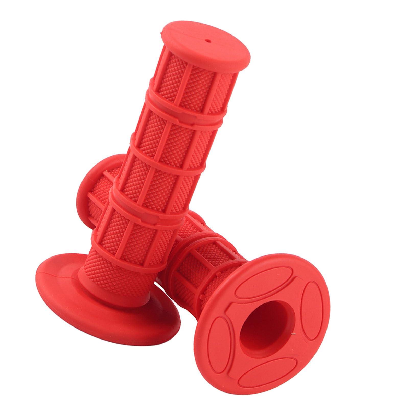 Uchwyty na kierownicę motocykla, 1 para 22 mm, 7/8 cala, uniwersalne gumowe uchwyty do motocykla, antypoślizgowe uchwyty na kierownicę (czerwony) poigne motocross atv grips red atv h