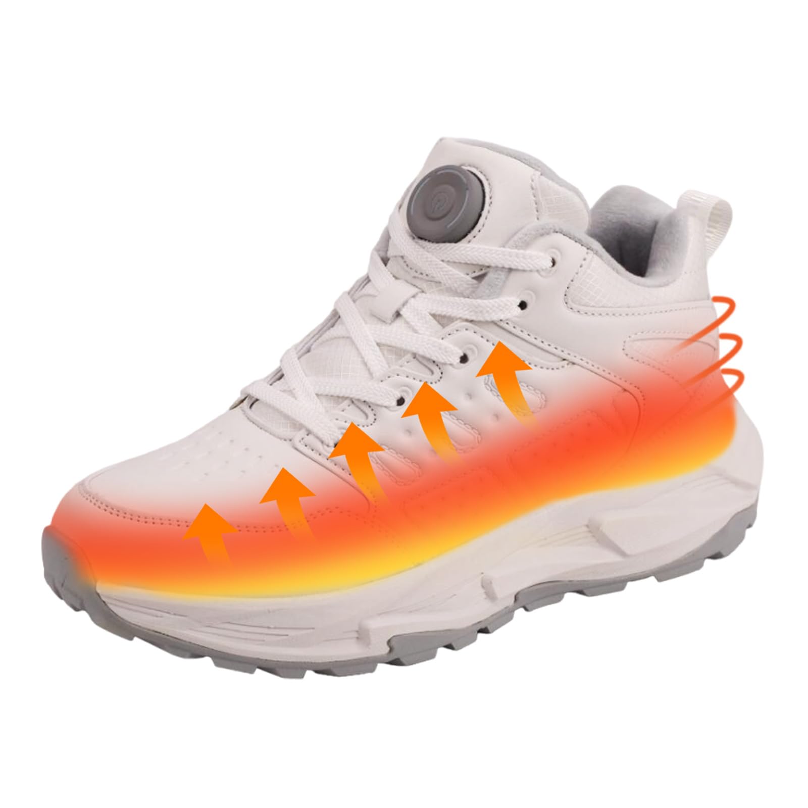Heated Shoes for Men Women Heated Sneakers with Non-Slip Rubber Sole Foot Warmer Temperature Controlled Heating Shoes (White, Adult, Women, 0, Numeric, US Footwear Size System, Medium)